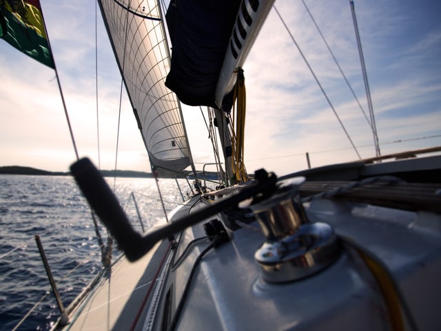 Deck eines Segelschiffes