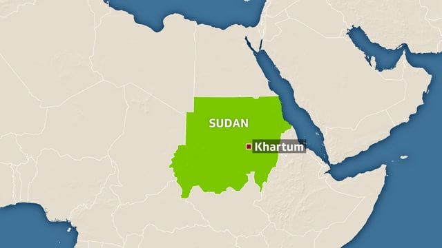Karte Afrikas mit dem Sudan (markiert).
