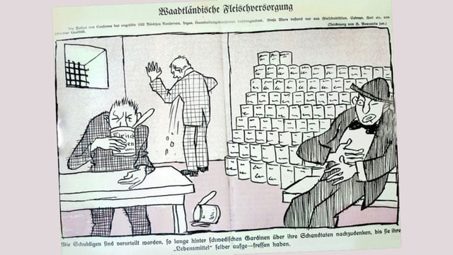 Illustrations mit drei Männern, die sich den Magen verdorben haben. Illustrations mit drei Männern, die sich den Magen verdorben haben.