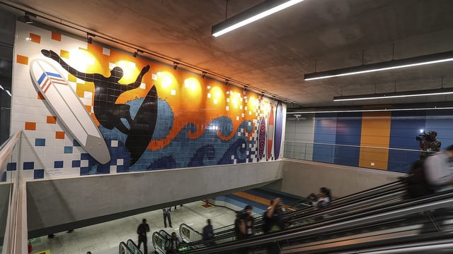 Die Hauptdurchgangsstation der neuen Metro Linie, die am 30. Juli eingeweiht wurde. Die Hauptdurchgangsstation der neuen Metro Linie, die am 30. Juli eingeweiht wurde.