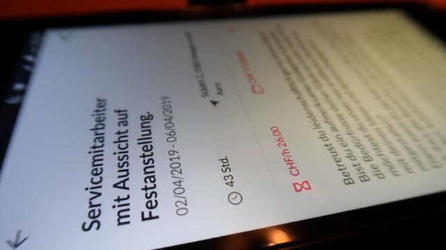 Offene Stelle in der App Offene Stelle in der App
