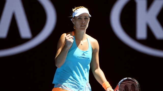 Angelique Kerber ballt die Faust. Angelique Kerber ballt die Faust.