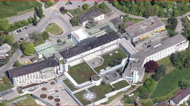 Das Spitalzentrum aus der Vogelperspektive. Das Spitalzentrum aus der Vogelperspektive.