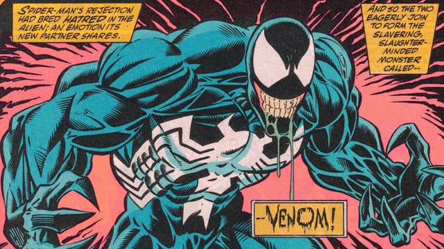 Der Alien Venom trat zuerst in einem «Spider-Man»-Comic auf. Der Alien Venom trat zuerst in einem «Spider-Man»-Comic auf.