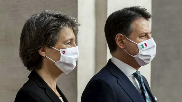 Simonetta Sommaruga und Giuseppe Conte. Simonetta Sommaruga und Giuseppe Conte.