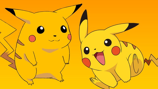 Zweimal Pikachu, einmal dick und einmal aktiv. Zweimal Pikachu, einmal dick und einmal aktiv.