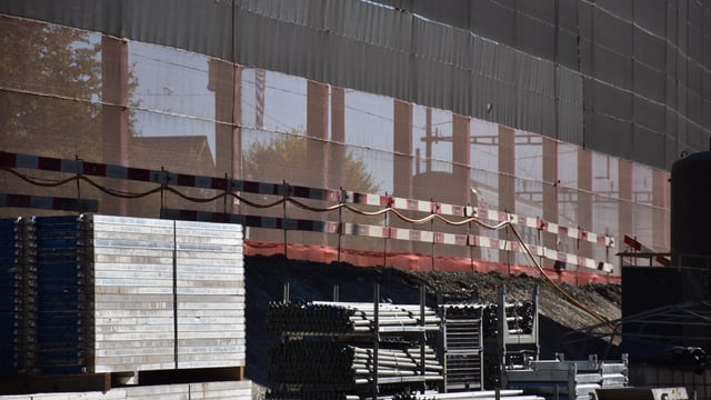 Baustelle mit Abschrankung. Baustelle mit Abschrankung.