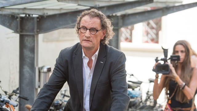 Geri Müller auf Fahrrad Geri Müller auf Fahrrad