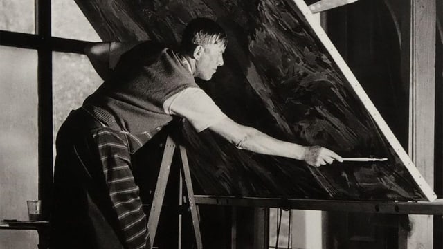 Kokoschka bei der Arbeit. Kokoschka bei der Arbeit.