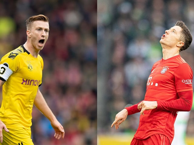 Marco Reus' Dortmund und Robert Lewandowskis Bayern. Marco Reus' Dortmund und Robert Lewandowskis Bayern.