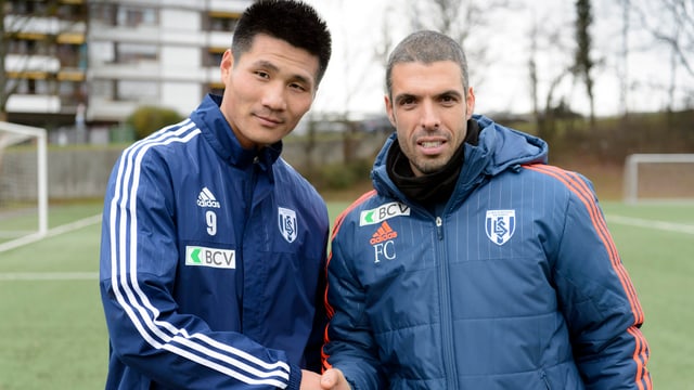 Lausanne-Coach Celestini und Pak. Lausanne-Coach Celestini und Pak.