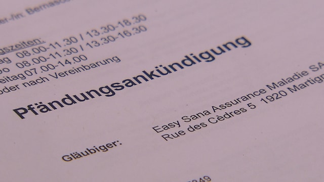 Ausschnitt aus einem Brief mit dem Titel Pfändungsankündigung. Ausschnitt aus einem Brief mit dem Titel Pfändungsankündigung.