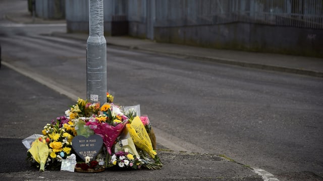 Blumen an einem Laternenpfahl an einer Strassse. Blumen an einem Laternenpfahl an einer Strassse.
