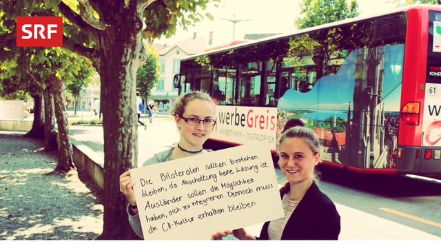 Zwei junge Frauen finden: die bilateralen unbedingt beibehalten.