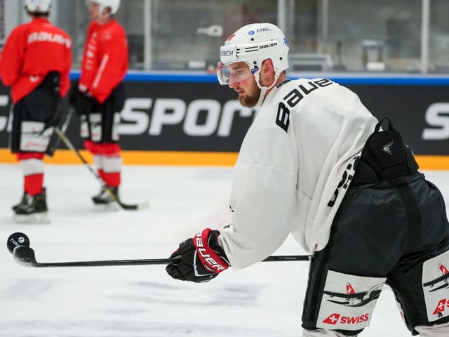 Scherwey jongliert mit dem Puck
