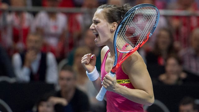 Viktorija Golubic freut sich über den Sieg im Fed Cup Viktorija Golubic freut sich über den Sieg im Fed Cup