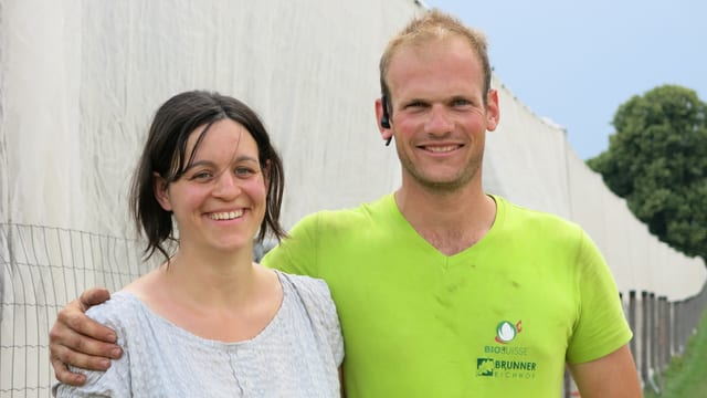 Das Landwirtepaar Lorena und Stefan Brunner. Das Landwirtepaar Lorena und Stefan Brunner.