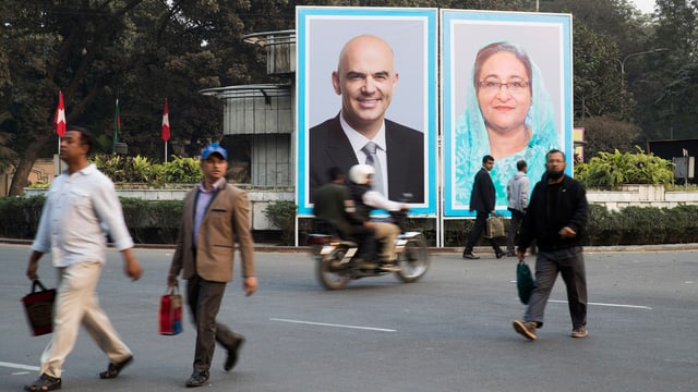 Plakat berset an einer Kreuzung Plakat berset an einer Kreuzung