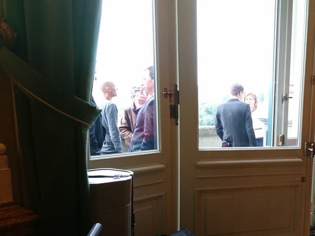 Bundeshausbalkon mit Parlamentariern Bundeshausbalkon mit Parlamentariern