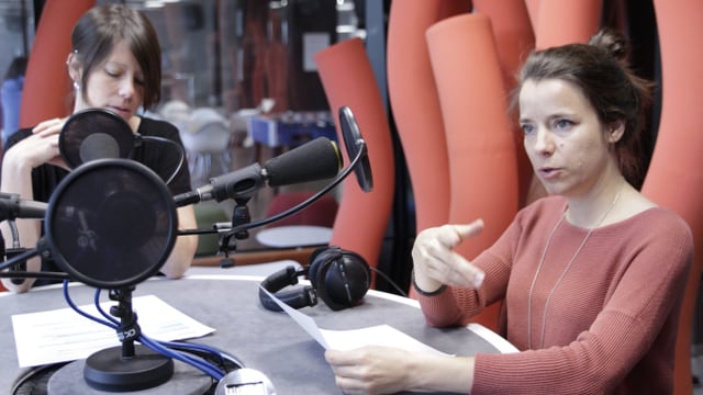 Patricia Banzer (rechts) und Sabine Meyer während den Aufnahmen der neuen Podcastserie von Radio SRF. Patricia Banzer (rechts) und Sabine Meyer während den Aufnahmen der neuen Podcastserie von Radio SRF.