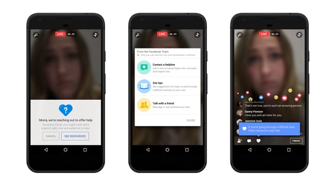 Die Meldung von Facebook an eine Nutzerin, die sich etwas antun möchte. Die Meldung von Facebook an eine Nutzerin, die sich etwas antun möchte.