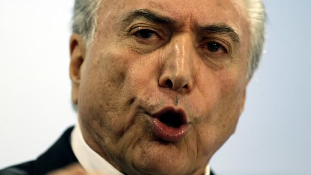 Temer während seiner Ansprache im Präsidentenpalast Temer während seiner Ansprache im Präsidentenpalast
