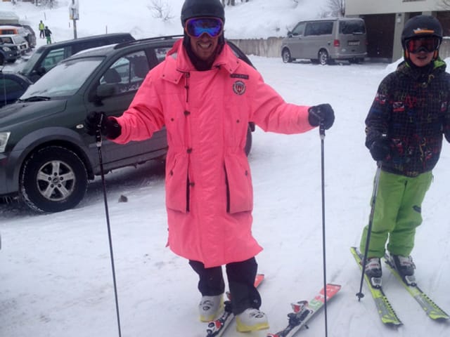 Steff Buchs in pinker Jacke