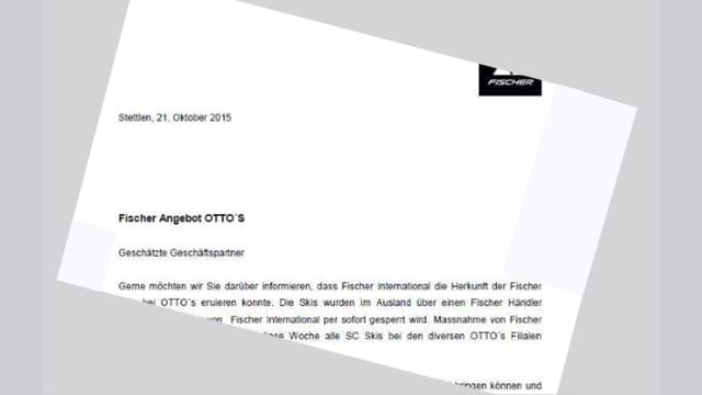 Ausschnitt aus einem Brief mit Fischer-Logo. Ausschnitt aus einem Brief mit Fischer-Logo.