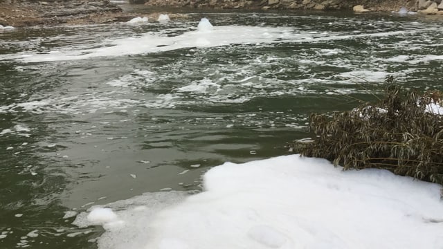 Schaum auf einem Fluss Schaum auf einem Fluss