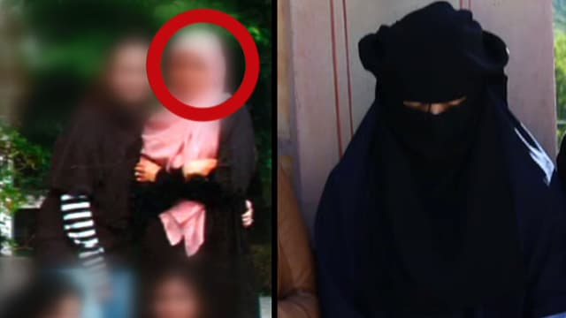 Fotomontage, die auf der linken Seite eine unkenntlich gemachte Frau zeigt. Rechts ist eine verschleierte Frau zu sehen. Fotomontage, die auf der linken Seite eine unkenntlich gemachte Frau zeigt. Rechts ist eine verschleierte Frau zu sehen.