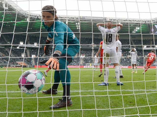 Yann Sommer kommt mit Gladbach nicht über ein 1:1 gegen Union Berlin hinaus. Yann Sommer kommt mit Gladbach nicht über ein 1:1 gegen Union Berlin hinaus.