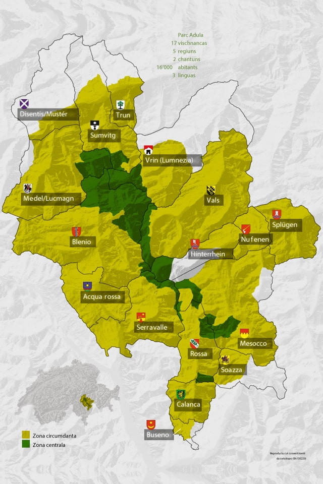 Carta geografica dal parc. Carta geografica dal parc.