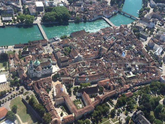 Solothurn aus dem Zeppelin fotografiert.