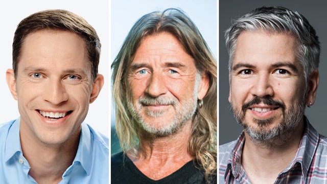 Porträt von Adrian Küpfer, Ralph Wicki und Krispin Zimmermann. Porträt von Adrian Küpfer, Ralph Wicki und Krispin Zimmermann.