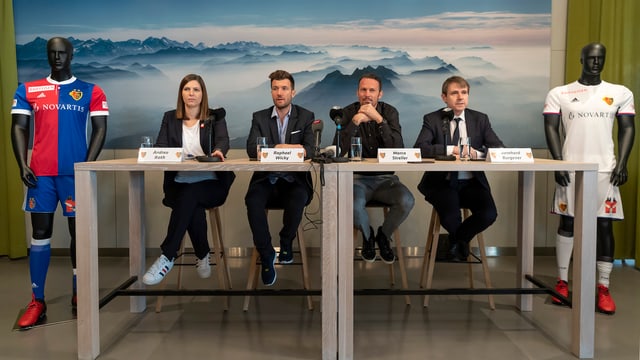 Burgener, Streller und Wicky an der Medienkonferenz Burgener, Streller und Wicky an der Medienkonferenz