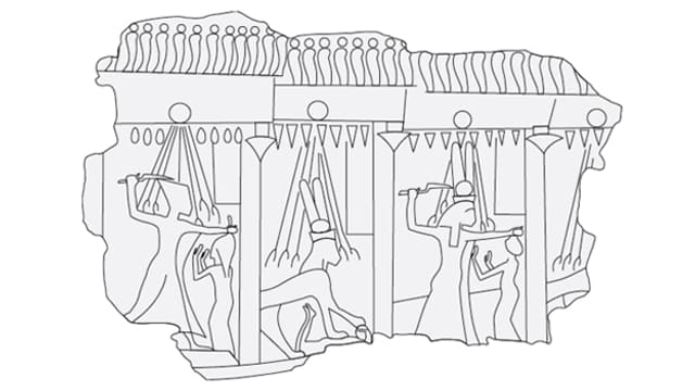 Nofretete tötet ihre Feinde und trampelt sie als Sphinx nieder. Nofretete tötet ihre Feinde und trampelt sie als Sphinx nieder.