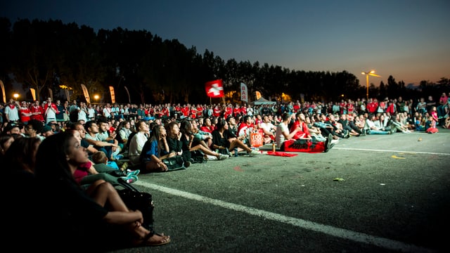 Public Viewing ander WM 2016 in Lausanne. Public Viewing ander WM 2016 in Lausanne.