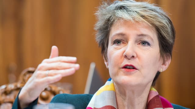 Justizministerin Simonetta Sommaruga am 1. Dezember im Ständerat zu MEI. Justizministerin Simonetta Sommaruga am 1. Dezember im Ständerat zu MEI.