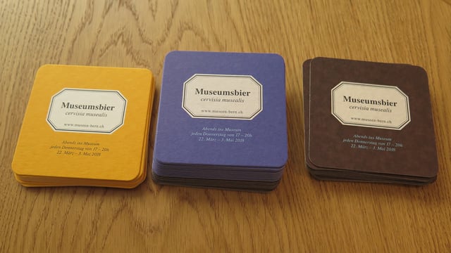 Glasuntersätze mit Aufschrift «Museumsbier» Glasuntersätze mit Aufschrift «Museumsbier»