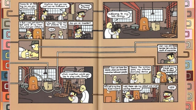 Zwei Seiten aus dem Comic «Meanwhile» von Jason Shiga. Zwei Seiten aus dem Comic «Meanwhile» von Jason Shiga.