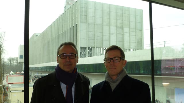 Foto der beiden Architekten. Foto der beiden Architekten.