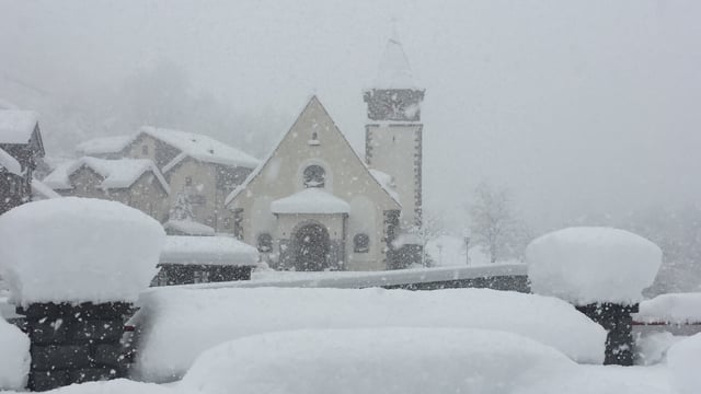 Winterlandschaft mit Kirche in Gurtnellen. Winterlandschaft mit Kirche in Gurtnellen.