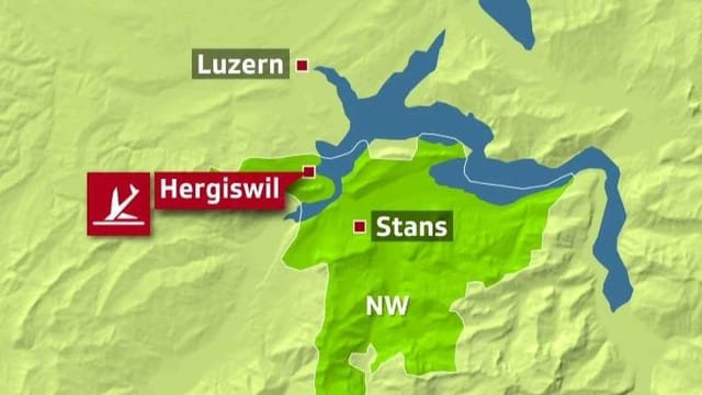 Grafik, welche die Absturzstelle eines Flugzeugs in Hergiswil zeigt. Grafik, welche die Absturzstelle eines Flugzeugs in Hergiswil zeigt.