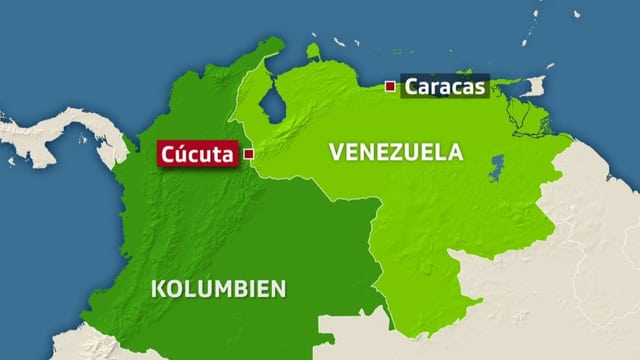 Eine Karte von Kolumbien und Venezuela