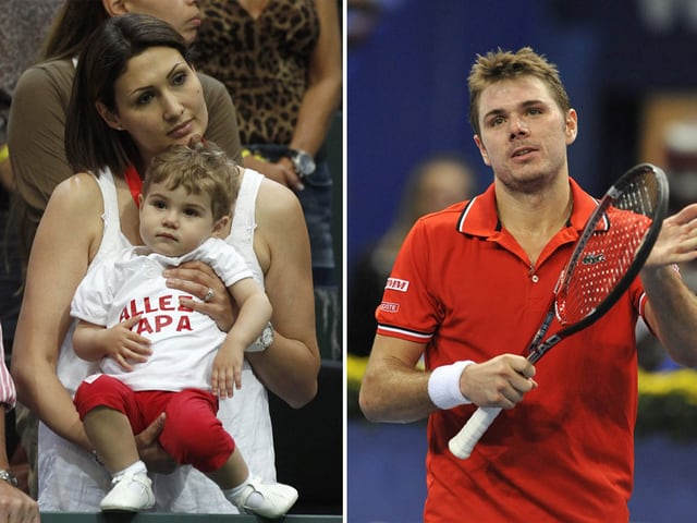 Ilham Vuilloud, Töchterchen Alexia und Stanislas Wawrinka Ilham Vuilloud, Töchterchen Alexia und Stanislas Wawrinka