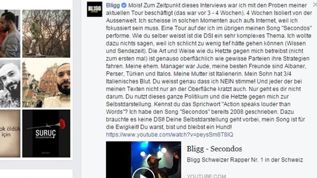 Bligg nimmt Stellung Bligg nimmt Stellung