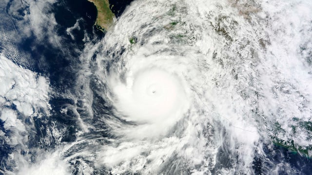 Satellitenbild des Hurrikans über der Baja California. Satellitenbild des Hurrikans über der Baja California.