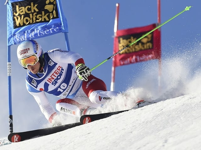 Carlo Janka fuhr im letzten Super-G der Männer in Val d'Isère auf Rang 4. Carlo Janka fuhr im letzten Super-G der Männer in Val d'Isère auf Rang 4.