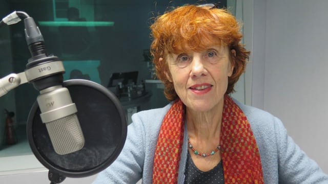 Marian Schneider im SRF Radiostudio Marian Schneider im SRF Radiostudio
