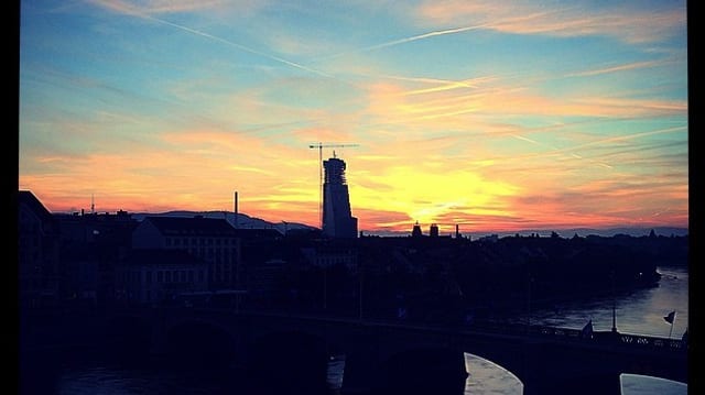 Sonnenaufgang in Basel. Sonnenaufgang in Basel.